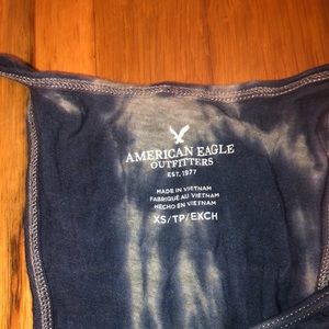 Blue and grey tie-dye tank top